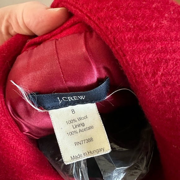 J Crew | Classic Lady Day Coat Thinsulate 100% Wool in Dark Red - Picture 4 of 6